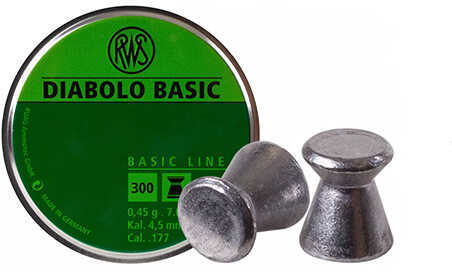 RWS Diabolo Basic Line .177 Pellets 300 ct. Model: 2317398