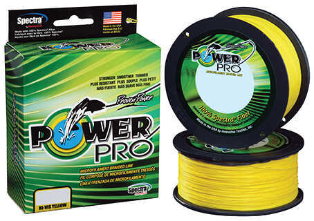 Power Pro Braided Line 300 Yards . 5 lbs Tested, 0.004" Diameter, Hi-Vis Yellow Md: 21100050300Y