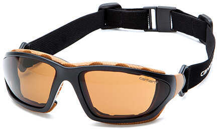 Safety Products Carhartt Carthage Glasses Sandstone Bronze Anti-Fog Lens with Black/Tan Frame