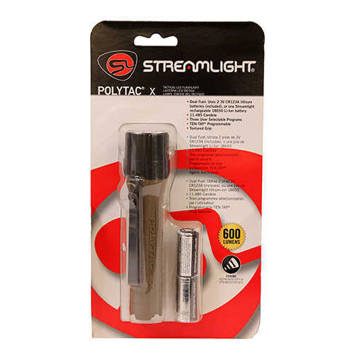 Streamlight PolyTac X Professional Tactical Light 600 Lumens, Coyote, Clam Package
