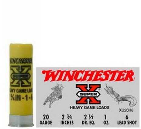 20 Gauge 25 Rounds Ammunition Winchester 2 3/4" 1 oz Lead #6