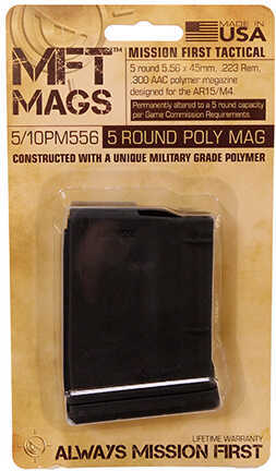 5.56mm NATO Magazine, 5-Round Capacity, Black Md: 5/10PM556-BL