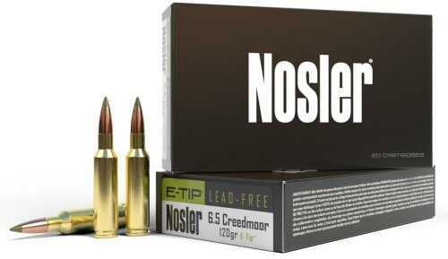 6.5 Creedmoor 20 Rounds Ammunition Nosler 120 Grain Copper