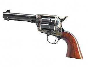 Cimarron Model P 45 Colt Pre War 1873 SA Army Revolver 1 Piece Walnut Grip With Gold Medallion 4 3/4" Barrel