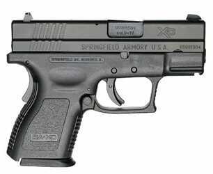 Springfield Armory XD 40 S&W 3" Barrel 10 Round Double Action Sub Compact Black Frame Essentials Package Semi Automatic Pistol XD9802