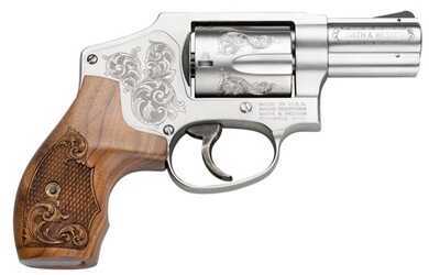 Smith & Wesson 640 357 Magnum Revolver Small 2.125" Stainless Steel Wood Grip 5 Round Engraved 150784