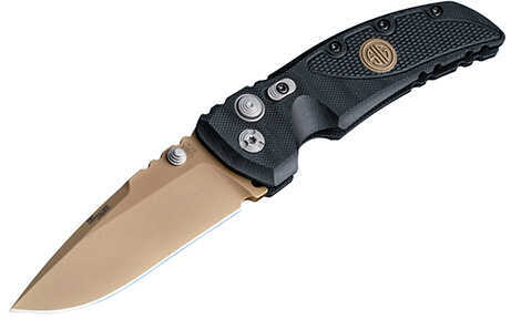Hogue EX01 Sig Sauer Folding Knives 3.5" Scorpion, Drop Point Blade, Flat Dark Earth PVD G-10 Frame, Solid Black