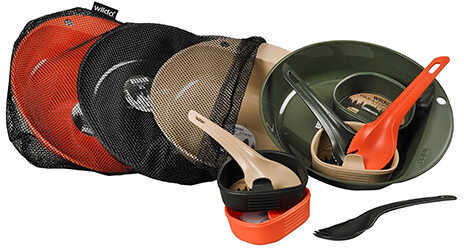 Wildo Eat and Drink Campware Set 4 Person Hunting/Fishing Colors