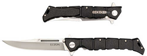 Cold Steel Luzon Flipper Folding Knife Medium, 4" Plain Blade, Black GFN Handle