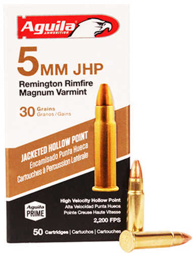 Aguila Ammunition 5mm Remington Magnum 30 Grains, Jacketed Hollow Point, Per 50