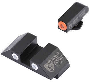 Night Fision Perfect Dot Sight Set for Glock 17/17L/19/22-28/31-35/37-39 Orange Front Square White Rear with Green