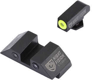 Night Fision Perfect Dot Sight Set for Glock 17/17L/19/22-28/31-35/37-39 Front Square Rear Yellow with Green Tr