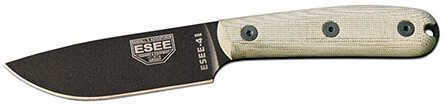 Esee Knives ESEE-4 Plain Edge, Modified Micarta Handles, Brown Leather Sheath
