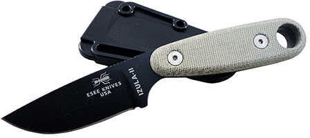 Esee Knives Neck Knife Fixed 2.875" 1095 Carbon Blade Black Powder Coat Micarta Handles Sheath Clip Plate