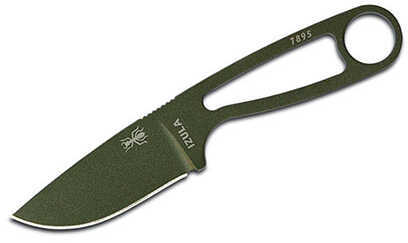 Esee Knives Neck Knife Fixed 2.875" Blade, OD Green Powder Coat, Black Sheath, Clip Plate