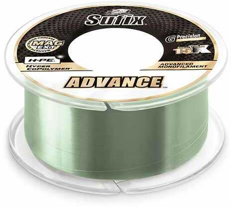 Sufix Advance Monofilament Line 17 lbs Tested, .016" Diameter, 330 Yards , Low Vis Green