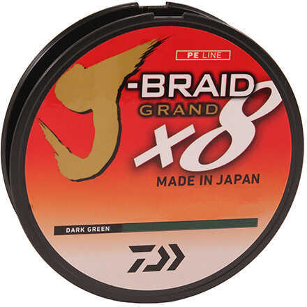Daiwa J-Braid x8 Grand Braided Line 150 Yards , 20 lbs Tested, .009" Diameter, Dark Green