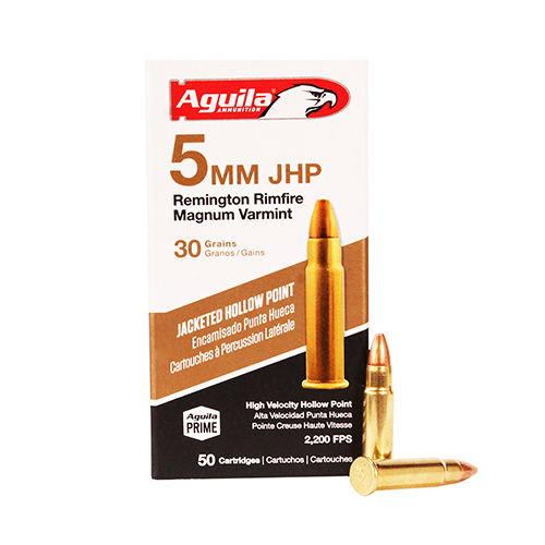 5mm Remington 50 Rounds Ammunition Aguila 30 Grain Jacketed Hollow Point