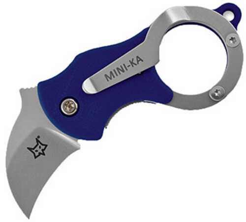 Boker Knives Fox Folding Knife Mini-Ka Karambit 1" Bead Blast Blade Blue FRN Handle