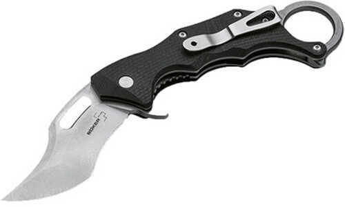 Boker Knives Plus Folding Knife Wildcat X-Large Karambit Flipper, 3.375" D2 Stonewash Blade, G10 Handle