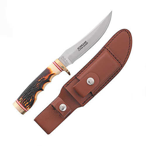 Uncle Henry by BTI Tools Next Gen Fixed Knife 5" Blade with Clip Point Staglon Handles Nickel Silver Guard and Pom