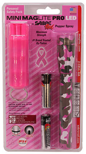 Maglite Mini with Sabre Pepper Spray NBCF PCB Pink