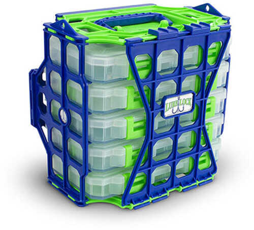 Lure Lock Locker Pack with ElasTak Liner Medium Five Boxes Blue/Green