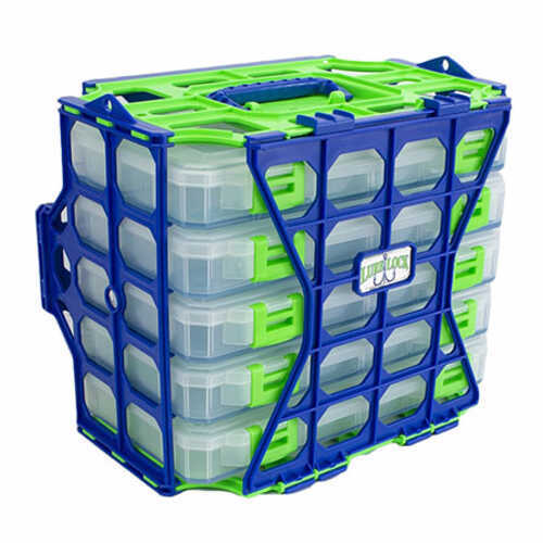 Lure Lock Locker Pack with ElasTaklogic Technology Medium Five Boxes Blue/Green