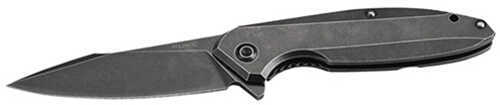 RUIKE Knives Frame Lock P128 Folding Knife 3.60" 14C28N Blade, Black Stonewash Handle