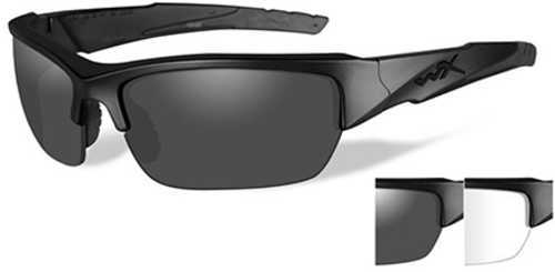 Wiley X WX Valor Sunglasses Matte Black Frame, Smoke Gray and Clear Lens