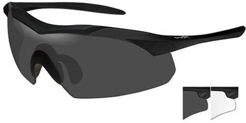 Wiley X WX Vapor Sunglasses Matte Black Frame and Smoke Gray and Clear Lens