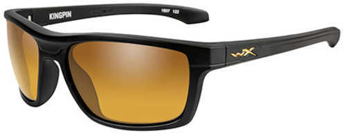 Wiley X WX Kingpin Sunglasses Matte Black Frame, Polarized Venice Gold Mirror