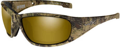 Wiley X WX Boss Sunglasses Kryptek Highlander Frame, Polarized Venice Gold Mirror Lens
