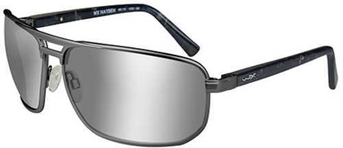 Wiley X WX Hayden Sunglasses Matte Dark Gunmetal Frame, Polarized Grey Silver Flash Lens