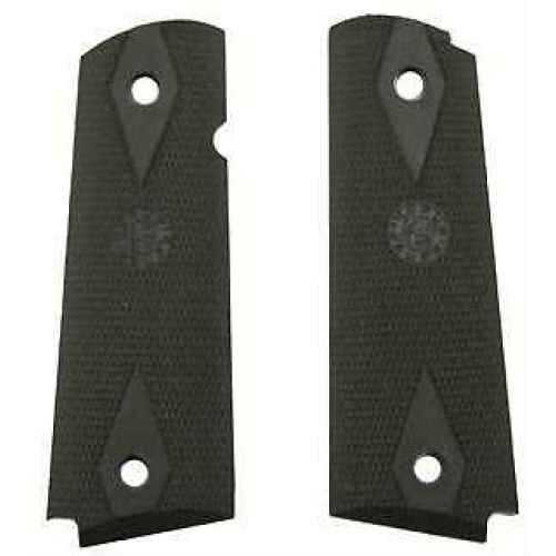 Hogue Grips Rubber Fits 1911 Govt Model Checkered No Finger Grooves Diamond Pattern OD Green 45011