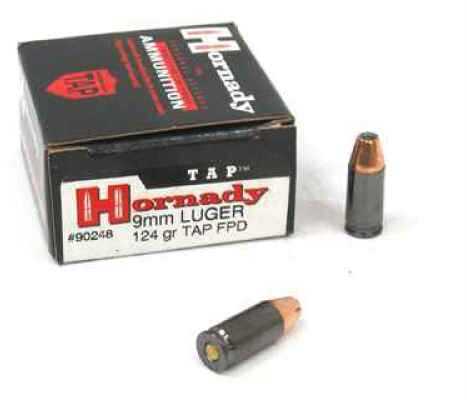 9mm Luger 25 Rounds Ammunition Hornady 124 Grain Hollow Point