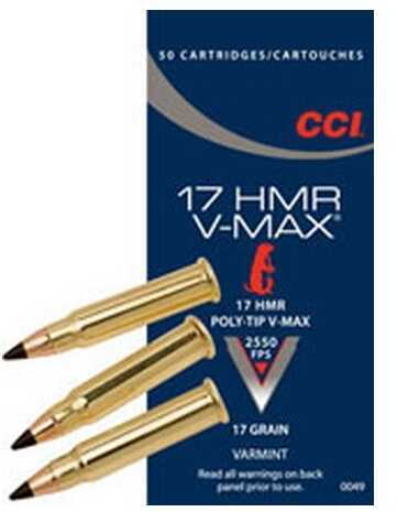 17 <span style="font-weight:bolder; ">HMR </span>50 Rounds Ammunition CCI<span style="font-weight:bolder; "> 17</span> Grain Ballistic Tip