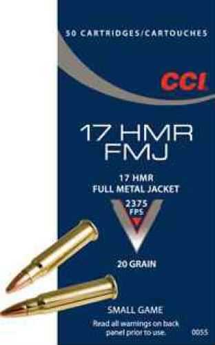17 HMR 50 Rounds Ammunition CCI 20 Grain Full Metal Jacket