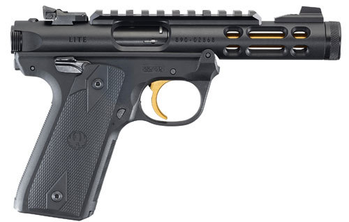 Ruger Mark IV 22/45 Lite Semi Automatic Rifle Long Single 4.4" Threaded Barrel 10 Round Capacity Black Grip/Frame