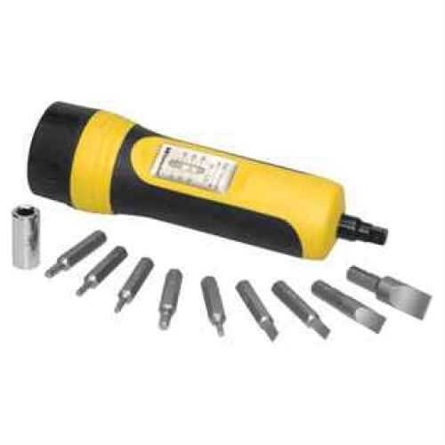 Wheeler <span style="font-weight:bolder; ">Fat</span> <span style="font-weight:bolder; ">Wrench</span> Tool Adjustable Torque Settings from 5-60lbs 10 Bit Set Black/Yellow 553-556