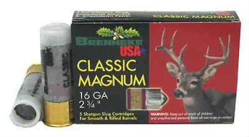 Brenneke Classic Magnum 16 Gauge, 2 3/4" (Per 5) SL-162CLM-1601820
