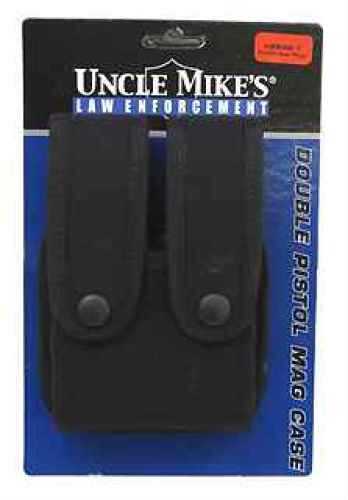 Uncle Mikes Cordura Double Pistol Magazine Case - Snap Black Row 88361