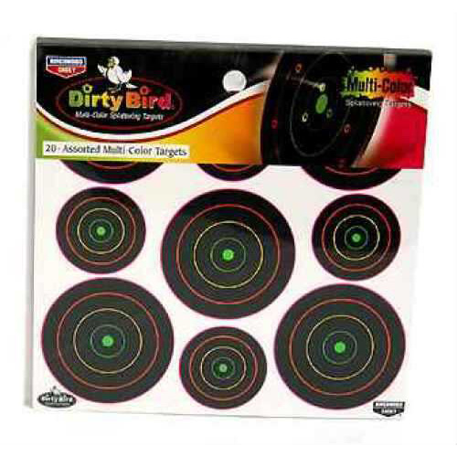 Birchwood Casey Dirty Bird Multi-Color Target 2" & 3", (Per 20) 35828