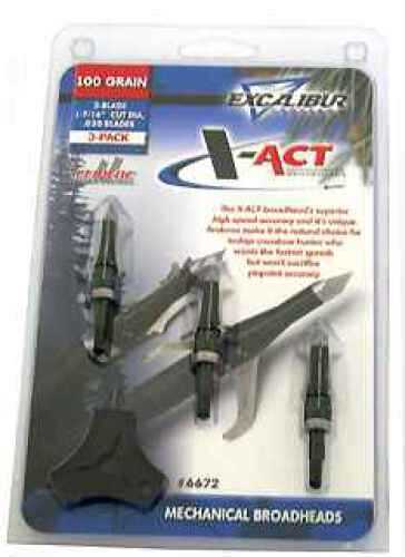 Excalibur X-ACT Mechanical Broadheads, 100gr, SS, 3 Blade Set (Per 3) 6672