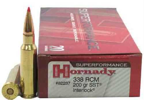 338 <span style="font-weight:bolder; ">Ruger</span> Compact Magnum 20 Rounds Ammunition Hornady 200 Grain Soft Point