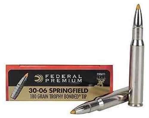 30-06 <span style="font-weight:bolder; ">Springfield</span> 20 Rounds Ammunition Federal Cartridge 180 Grain Trophy Bonded Tip