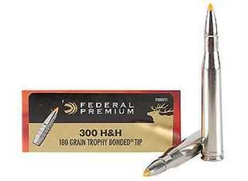 300 <span style="font-weight:bolder; ">H&H </span>20 Rounds Ammunition Federal Cartridge 180 Grain Ballistic Tip