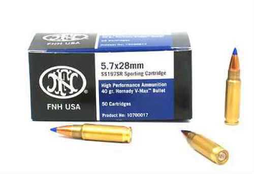 5.7x28MM 50 Rounds Ammunition Federal Cartridge 40 Grain Ballistic Tip