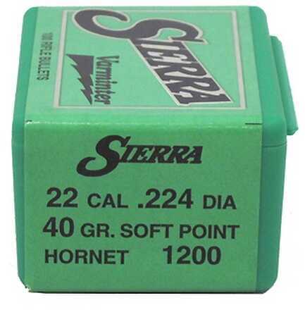 Sierra 22 Caliber (.224) Hornet 40 Grains (Per 100) 1200