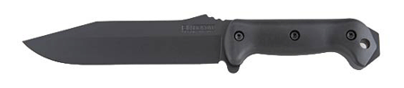 KABAR Becker Combat Utility Fixed Blade Knife 1095 Cro-Van/Black Plain Clip Point Codura Sheath 7" Black Grivory Box Bk7